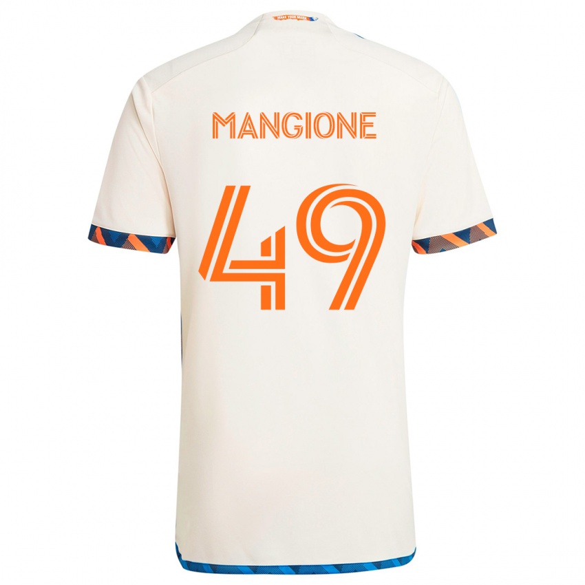 Lapset Peter Mangione #49 Valkoinen Oranssi Vieraspaita 2024/25 Lyhythihainen Paita T-Paita