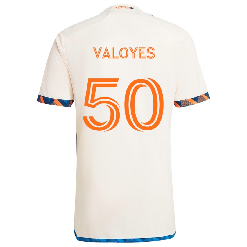 Lapset Yeiner Valoyes #50 Valkoinen Oranssi Vieraspaita 2024/25 Lyhythihainen Paita T-Paita