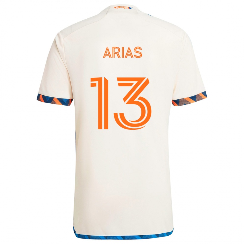 Lapset Santiago Arias #13 Valkoinen Oranssi Vieraspaita 2024/25 Lyhythihainen Paita T-Paita