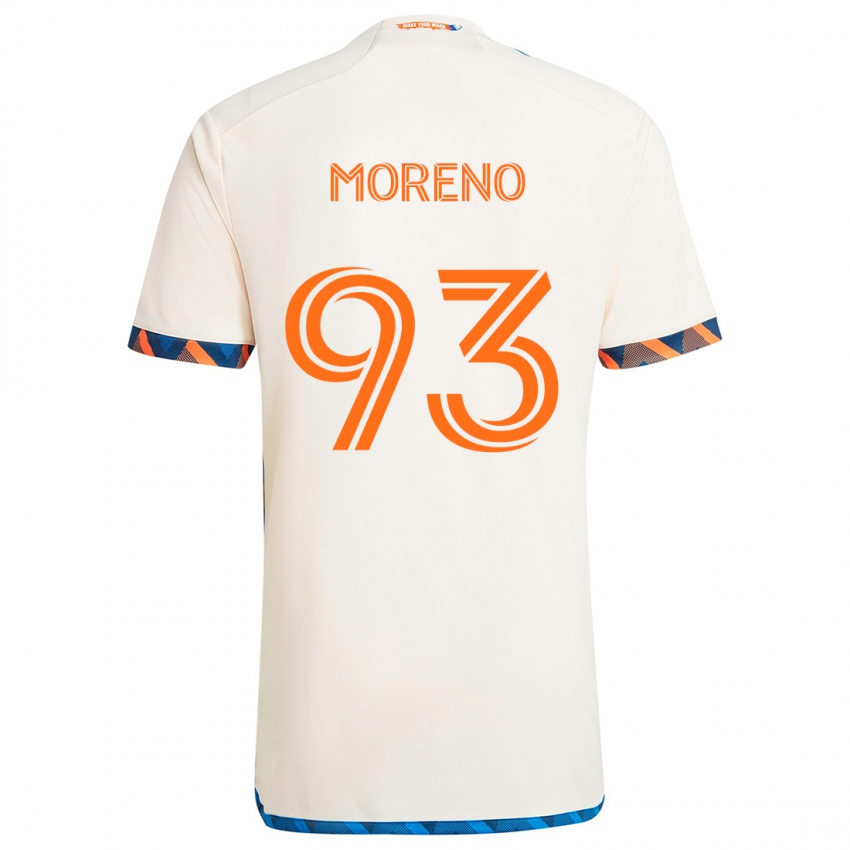 Lapset Júnior Moreno #93 Valkoinen Oranssi Vieraspaita 2024/25 Lyhythihainen Paita T-Paita