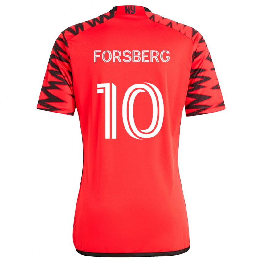 Lapset Emil Forsberg #10 Punainen Musta Valkoinen Vieraspaita 2024/25 Lyhythihainen Paita T-Paita