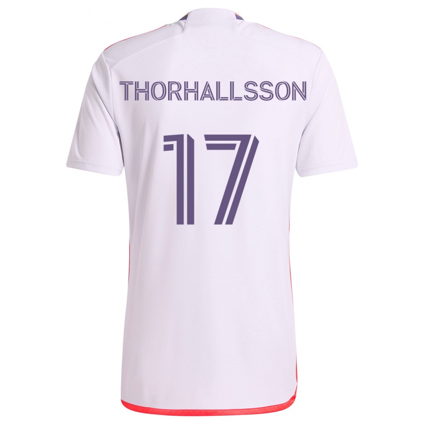 Lapset Dagur Dan Thórhallsson #17 Valkoinen Punainen Purppura Vieraspaita 2024/25 Lyhythihainen Paita T-Paita