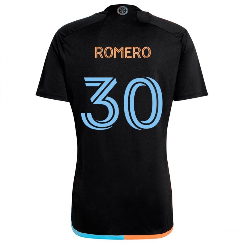 Lapset Tomás Romero #30 Musta Oranssi Sininen Vieraspaita 2024/25 Lyhythihainen Paita T-Paita