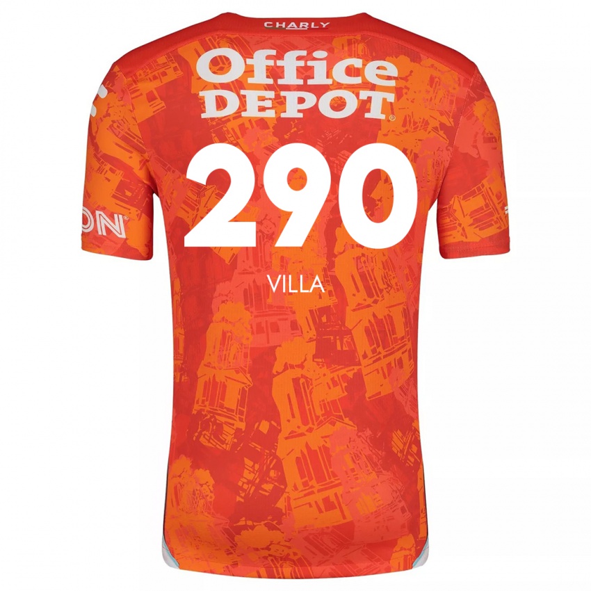 Lapset Adrián Villa #290 Oranssi Valkoinen Vieraspaita 2024/25 Lyhythihainen Paita T-Paita