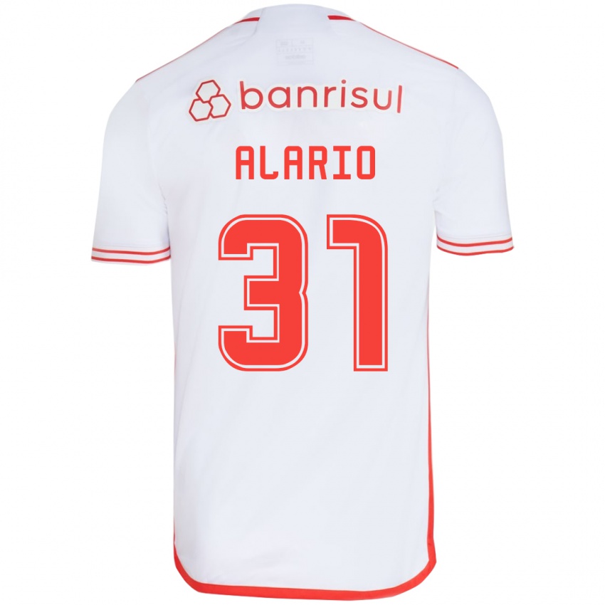 Lapset Lucas Alario #31 Valkoinen Punainen Vieraspaita 2024/25 Lyhythihainen Paita T-Paita