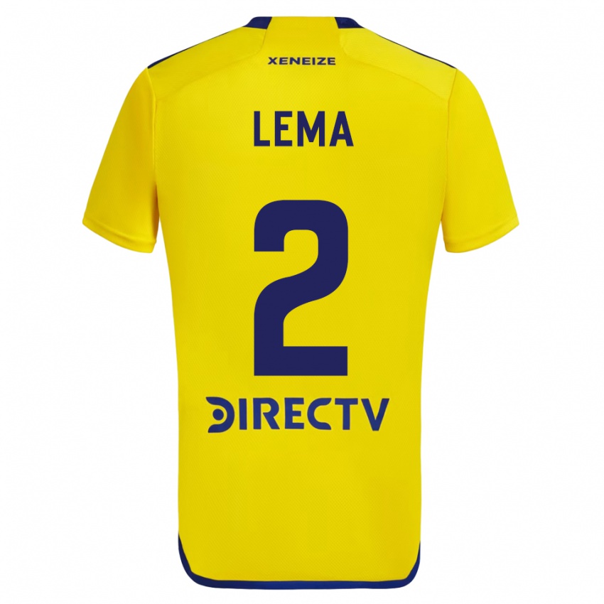 Lapset Cristian Lema #2 Keltainen Sininen Vieraspaita 2024/25 Lyhythihainen Paita T-Paita