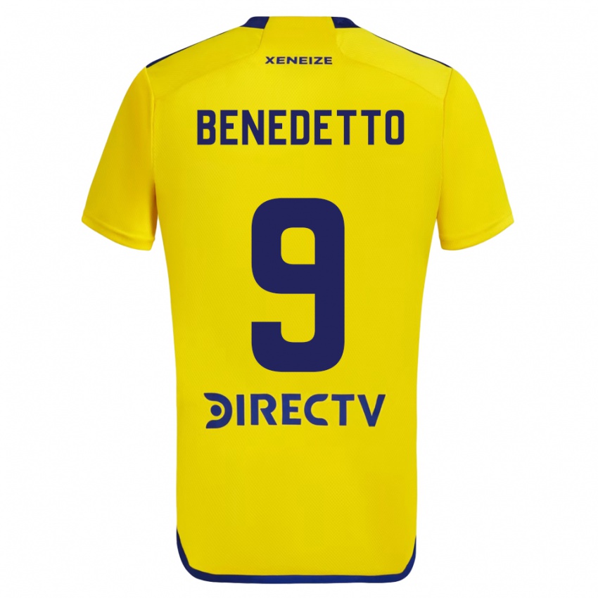 Lapset Dario Benedetto #9 Keltainen Sininen Vieraspaita 2024/25 Lyhythihainen Paita T-Paita