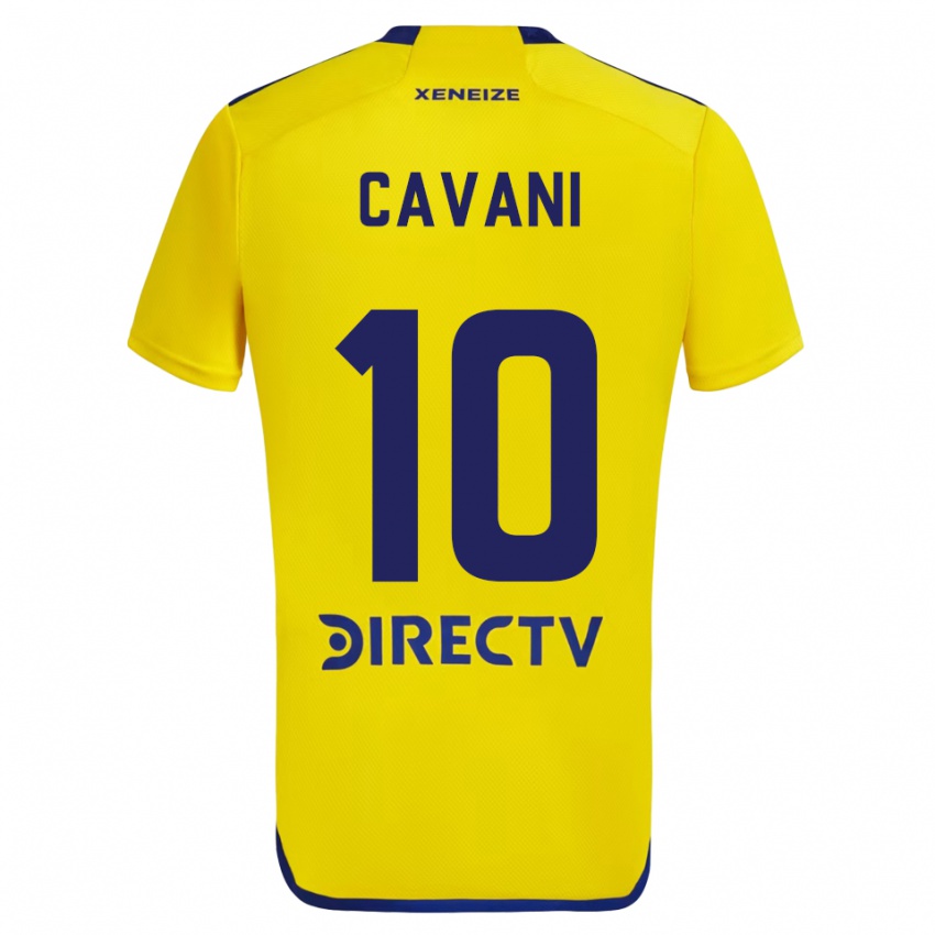 Lapset Edinson Cavani #10 Keltainen Sininen Vieraspaita 2024/25 Lyhythihainen Paita T-Paita