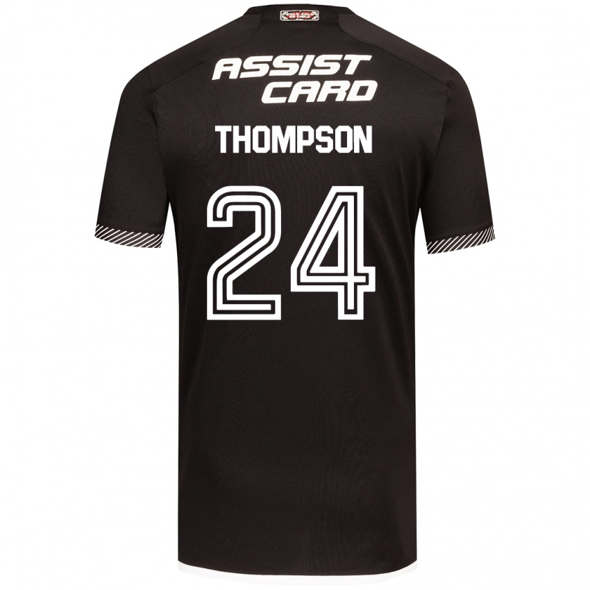 Lapset Jordhy Thompson #24 Musta Valkoinen Vieraspaita 2024/25 Lyhythihainen Paita T-Paita