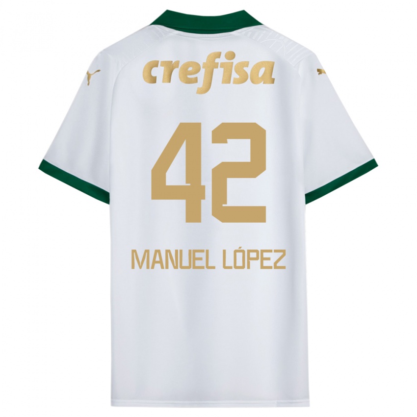 Lapset José Manuel López #42 Valkoinen Vihreä Vieraspaita 2024/25 Lyhythihainen Paita T-Paita