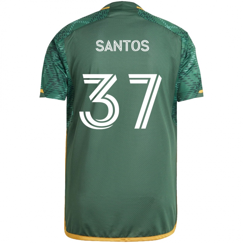 Miesten Noah Santos #37 Vihreä Oranssi Kotipaita 2024/25 Lyhythihainen Paita T-Paita