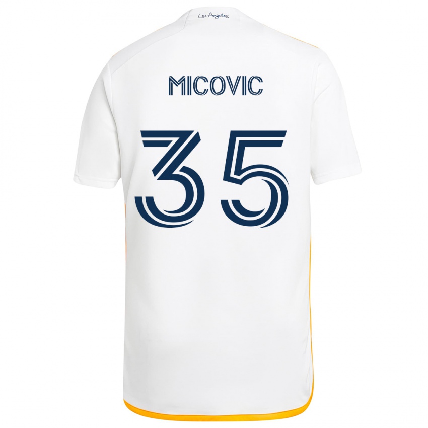 Miesten Novak Micovic #35 Valkoinen Keltainen Kotipaita 2024/25 Lyhythihainen Paita T-Paita