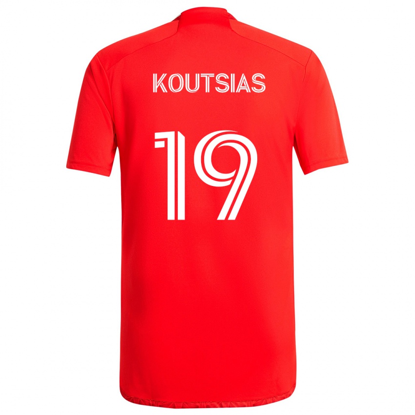 Miesten Georgios Koutsias #19 Punainen Valkoinen Kotipaita 2024/25 Lyhythihainen Paita T-Paita