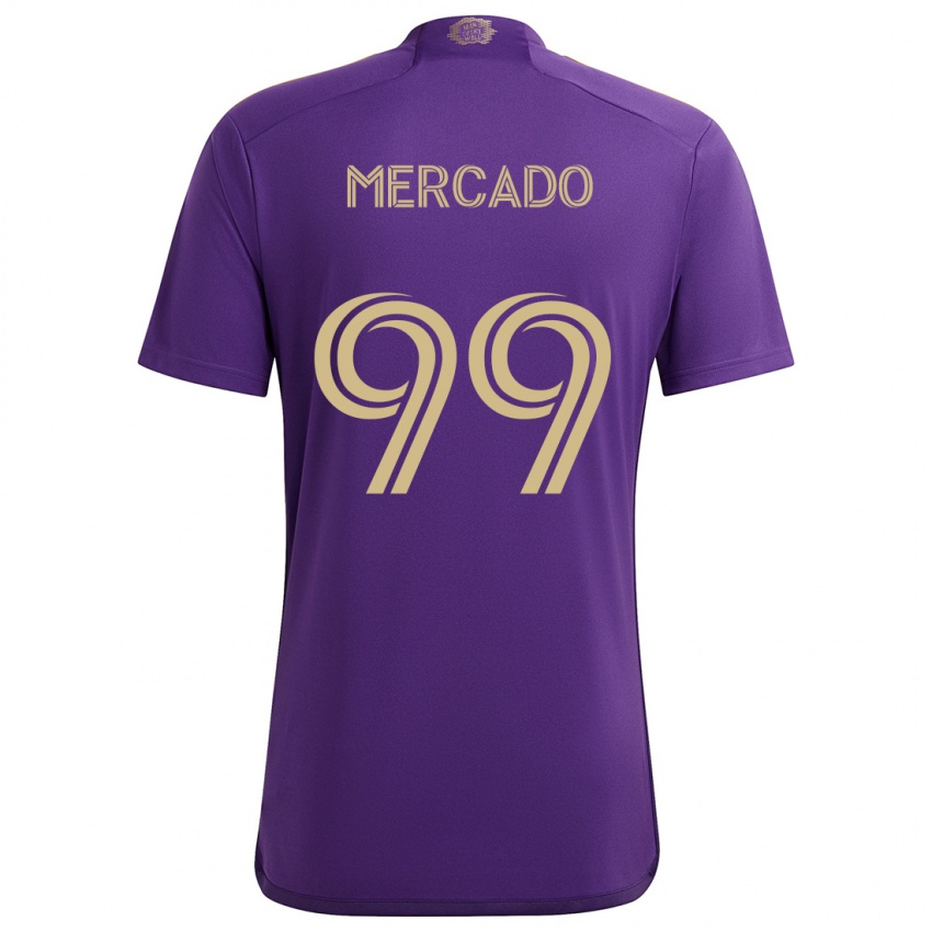 Miesten Carlos Mercado #99 Violetti Keltainen Kotipaita 2024/25 Lyhythihainen Paita T-Paita