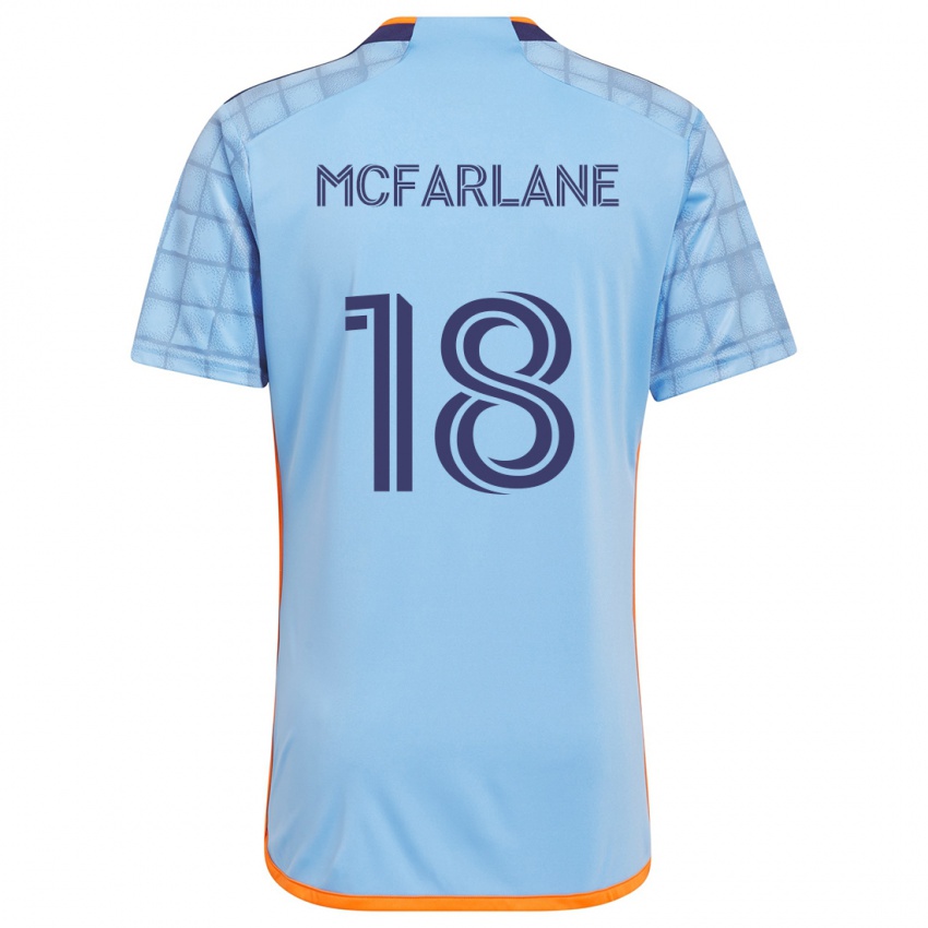 Miesten Christian Mcfarlane #18 Sininen Oranssi Kotipaita 2024/25 Lyhythihainen Paita T-Paita