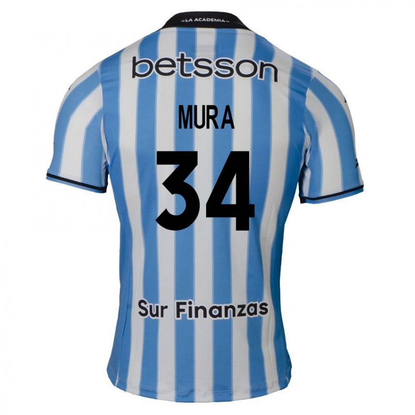 Miesten Facundo Mura #34 Sininen Valkoinen Musta Kotipaita 2024/25 Lyhythihainen Paita T-Paita