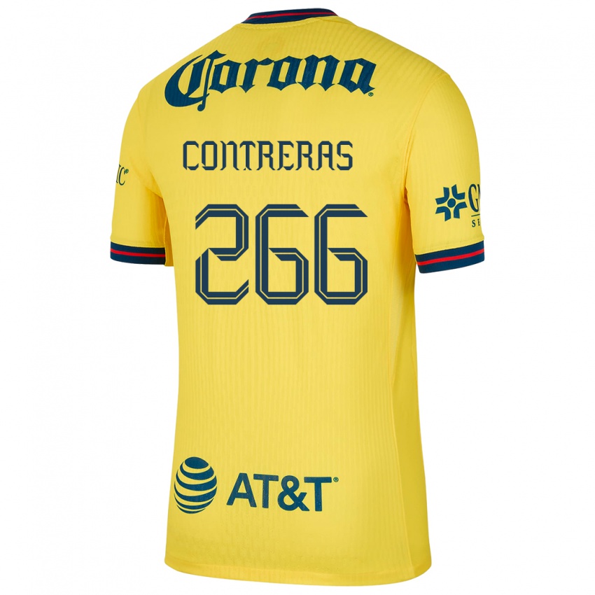 Miesten Ángel Contreras #266 Keltainen Sininen Kotipaita 2024/25 Lyhythihainen Paita T-Paita