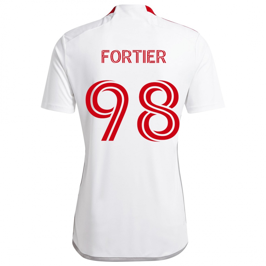 Miesten Kristjan Fortier #98 Valkoinen Punainen Vieraspaita 2024/25 Lyhythihainen Paita T-Paita