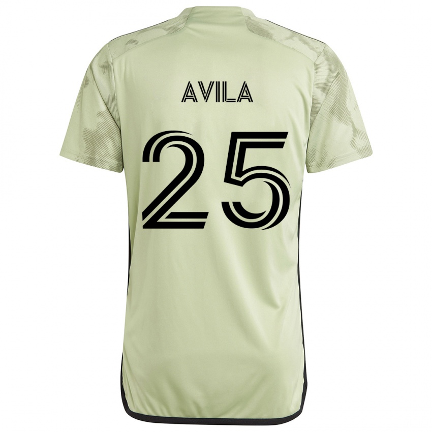 Miesten Armando Avila #25 Vaaleanvihreä Vieraspaita 2024/25 Lyhythihainen Paita T-Paita