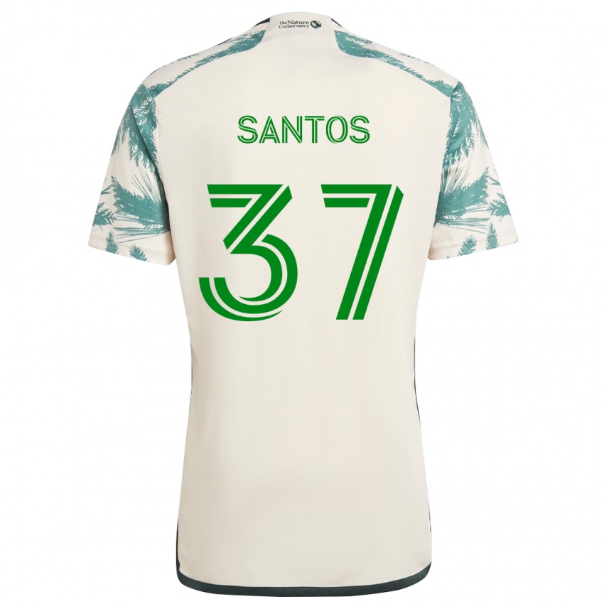 Miesten Noah Santos #37 Beige Ruskea Vieraspaita 2024/25 Lyhythihainen Paita T-Paita