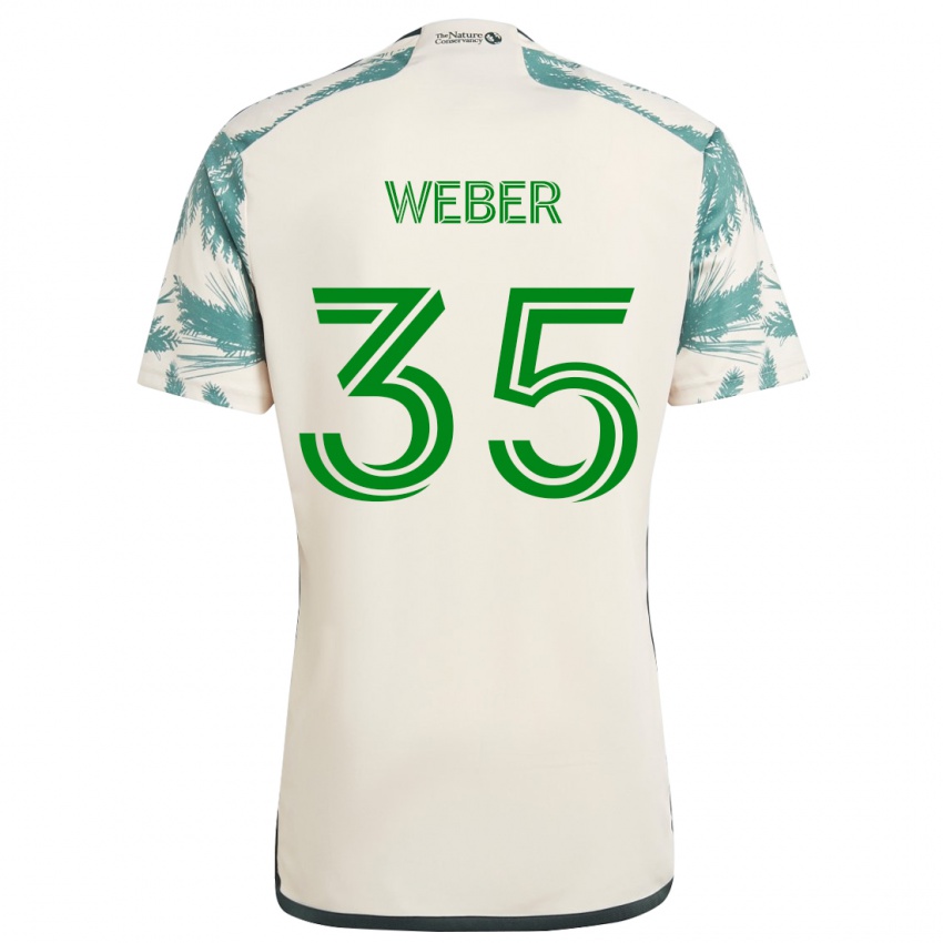 Miesten Tristan Weber #35 Beige Ruskea Vieraspaita 2024/25 Lyhythihainen Paita T-Paita