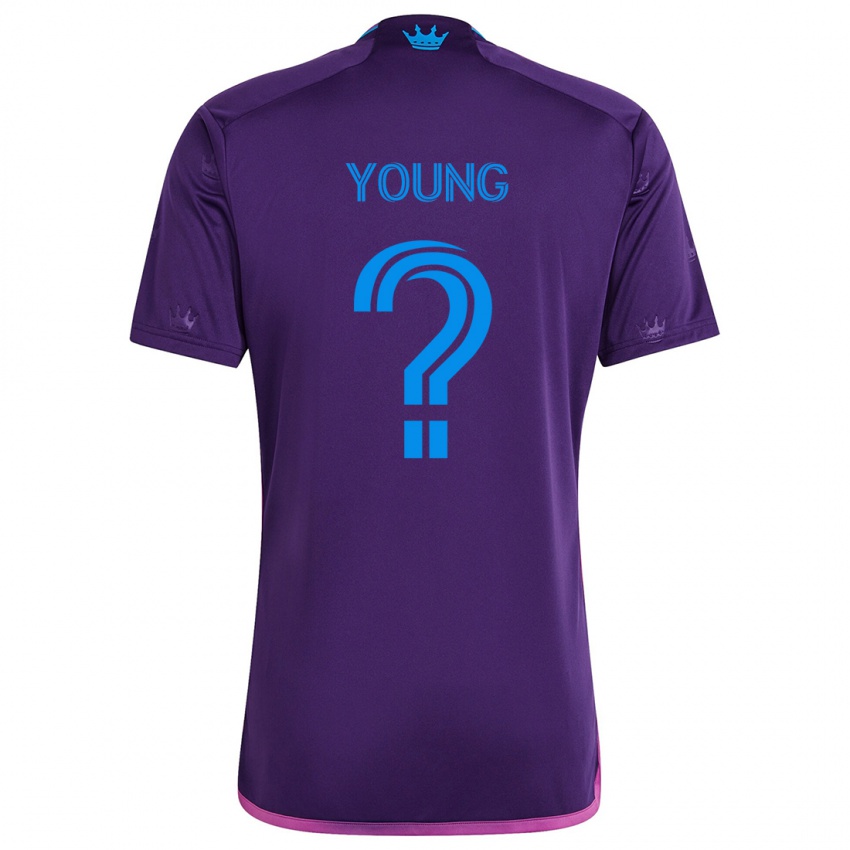 Miesten Chandler Young #0 Purppura Sininen Vieraspaita 2024/25 Lyhythihainen Paita T-Paita