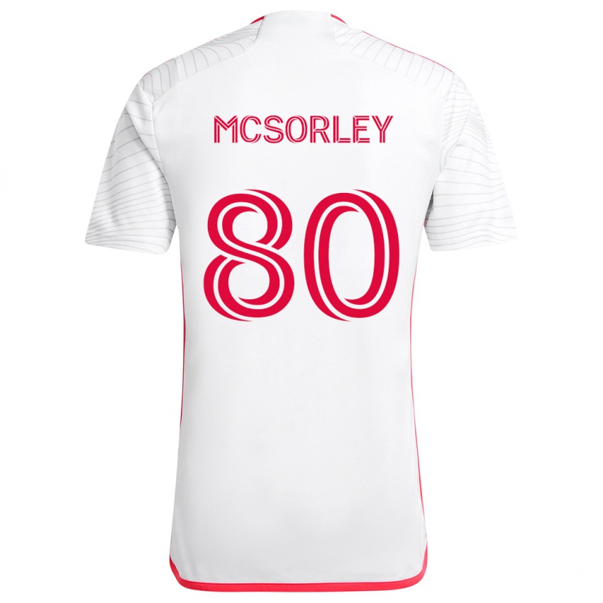 Miesten Brendan Mcsorley #80 Valkoinen Punainen Vieraspaita 2024/25 Lyhythihainen Paita T-Paita