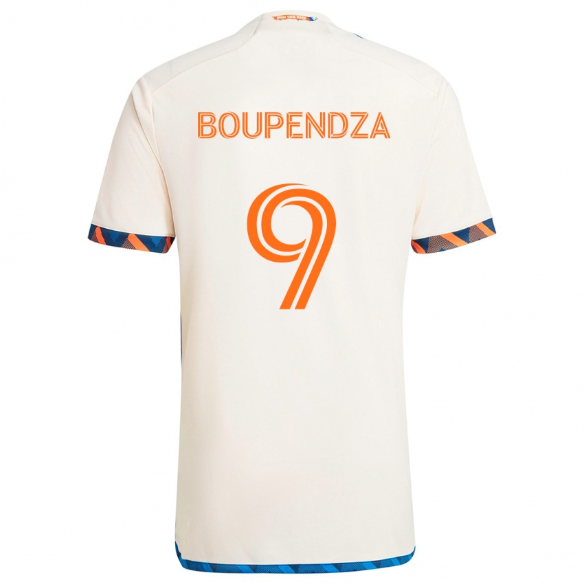 Miesten Aaron Boupendza #9 Valkoinen Oranssi Vieraspaita 2024/25 Lyhythihainen Paita T-Paita