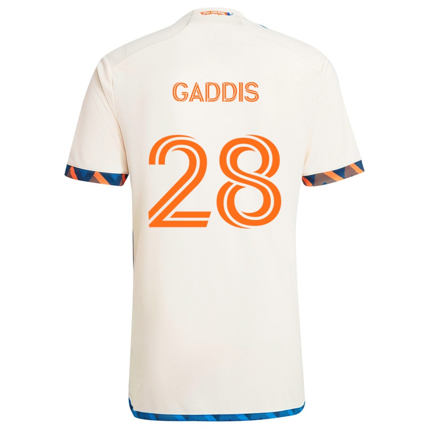 Miesten Raymon Gaddis #28 Valkoinen Oranssi Vieraspaita 2024/25 Lyhythihainen Paita T-Paita