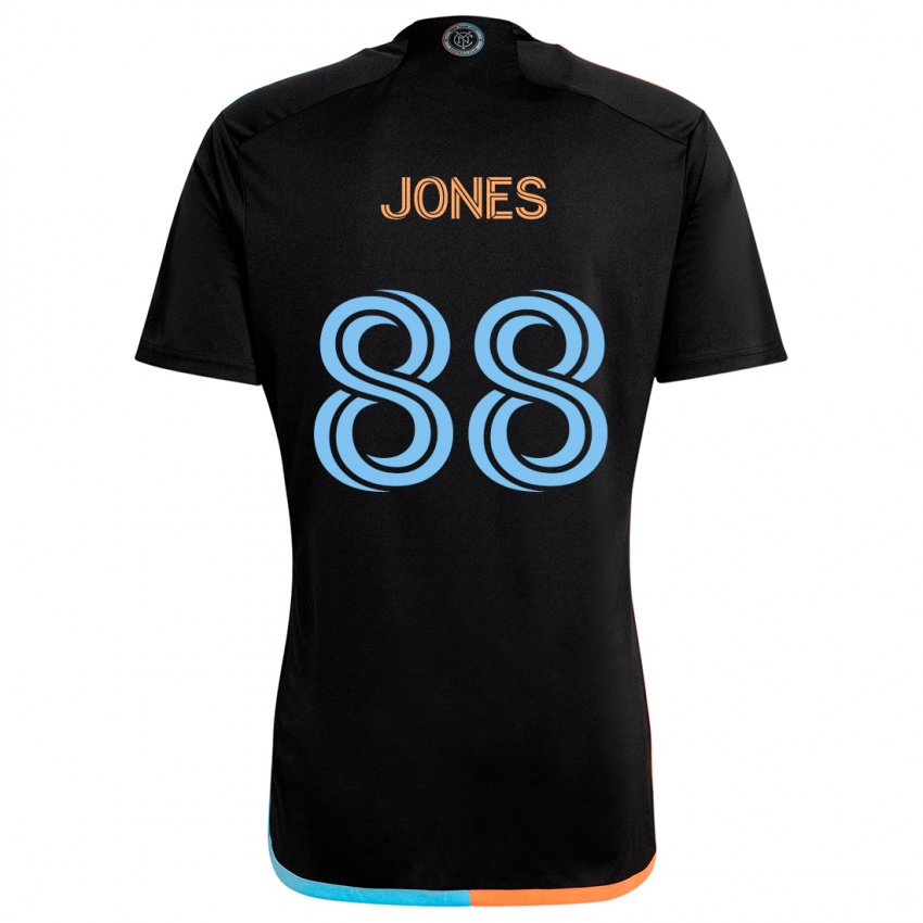 Miesten Malachi Jones #88 Musta Oranssi Sininen Vieraspaita 2024/25 Lyhythihainen Paita T-Paita