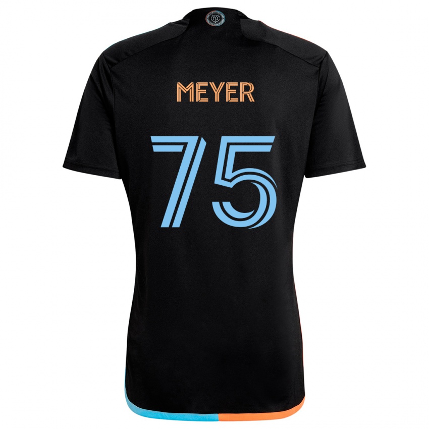 Miesten Will Meyer #75 Musta Oranssi Sininen Vieraspaita 2024/25 Lyhythihainen Paita T-Paita