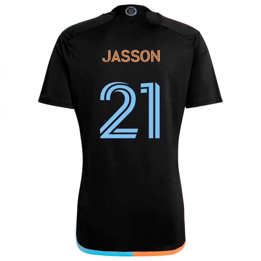 Miesten Andres Jasson #21 Musta Oranssi Sininen Vieraspaita 2024/25 Lyhythihainen Paita T-Paita