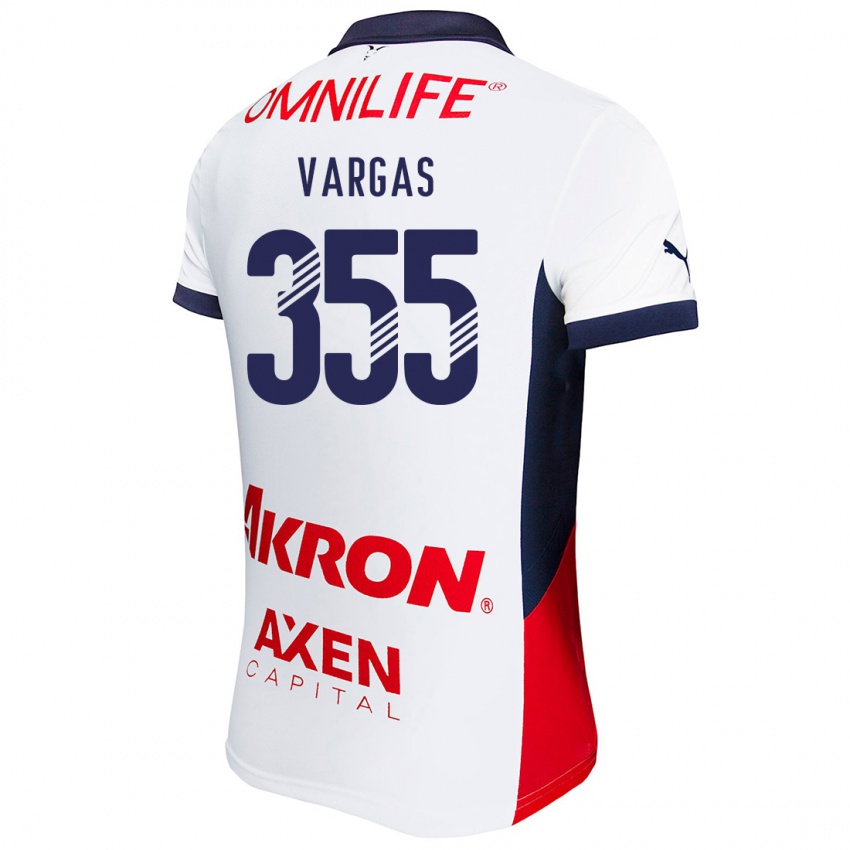 Miesten Edgar Vargas #355 Valkoinen Punainen Sininen Vieraspaita 2024/25 Lyhythihainen Paita T-Paita