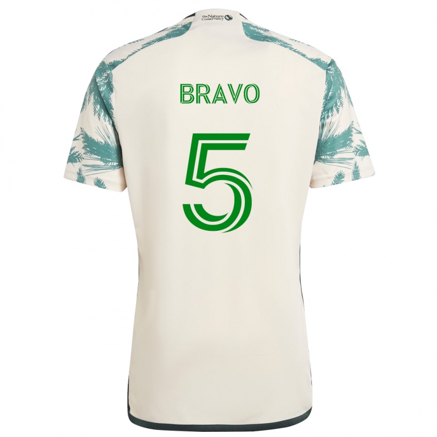 Naisten Claudio Bravo #5 Beige Ruskea Vieraspaita 2024/25 Lyhythihainen Paita T-Paita