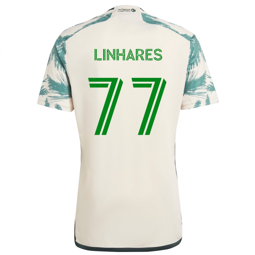 Naisten Kyle Linhares #77 Beige Ruskea Vieraspaita 2024/25 Lyhythihainen Paita T-Paita