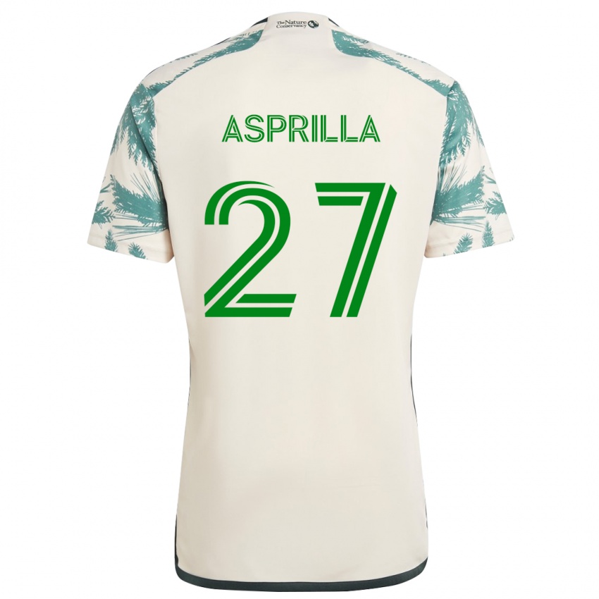 Naisten Dairon Asprilla #27 Beige Ruskea Vieraspaita 2024/25 Lyhythihainen Paita T-Paita