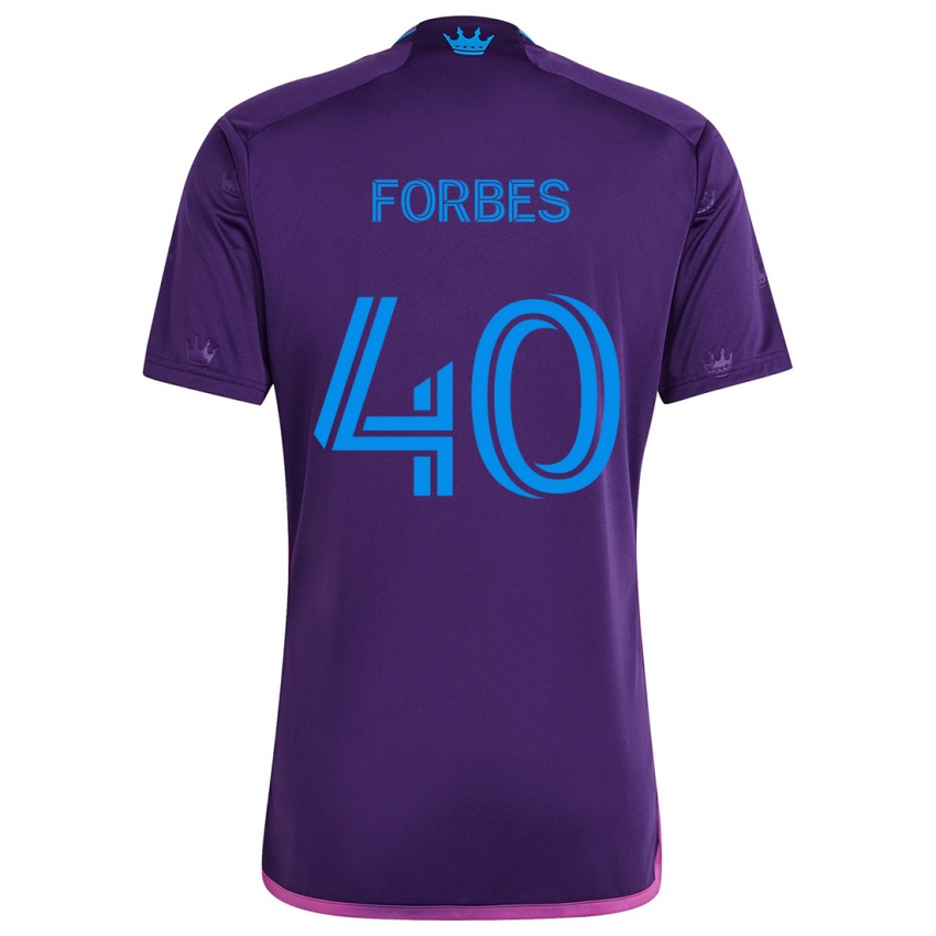 Naisten Jahlane Forbes #40 Purppura Sininen Vieraspaita 2024/25 Lyhythihainen Paita T-Paita