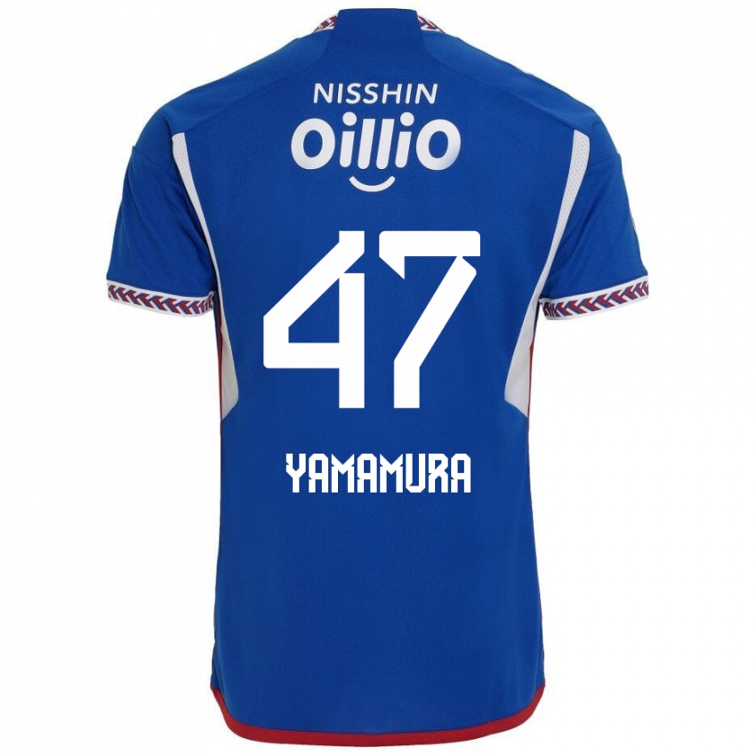 Lapset Kazuya Yamamura #47 Sininen Valkoinen Punainen Kotipaita 2024/25 Lyhythihainen Paita T-Paita