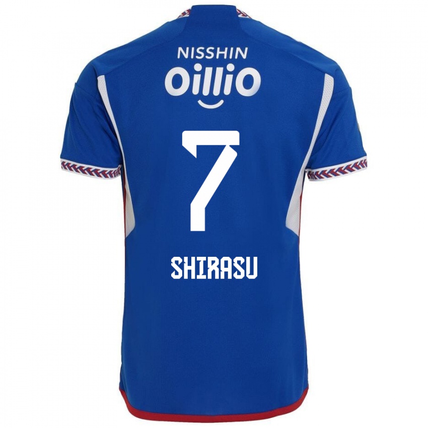 Lapset Kento Shirasu #7 Sininen Valkoinen Punainen Kotipaita 2024/25 Lyhythihainen Paita T-Paita