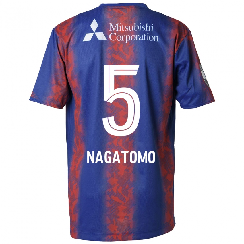 Lapset Yuto Nagatomo #5 Sininen Punainen Kotipaita 2024/25 Lyhythihainen Paita T-Paita