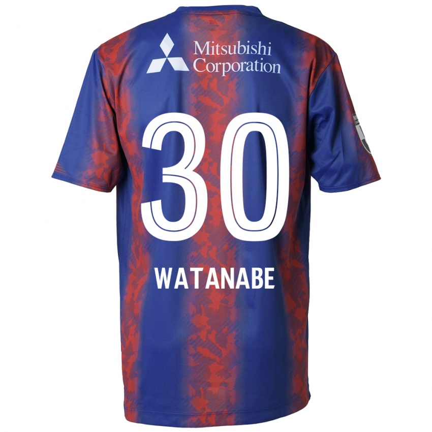 Lapset Matthew Watanabe #30 Sininen Punainen Kotipaita 2024/25 Lyhythihainen Paita T-Paita