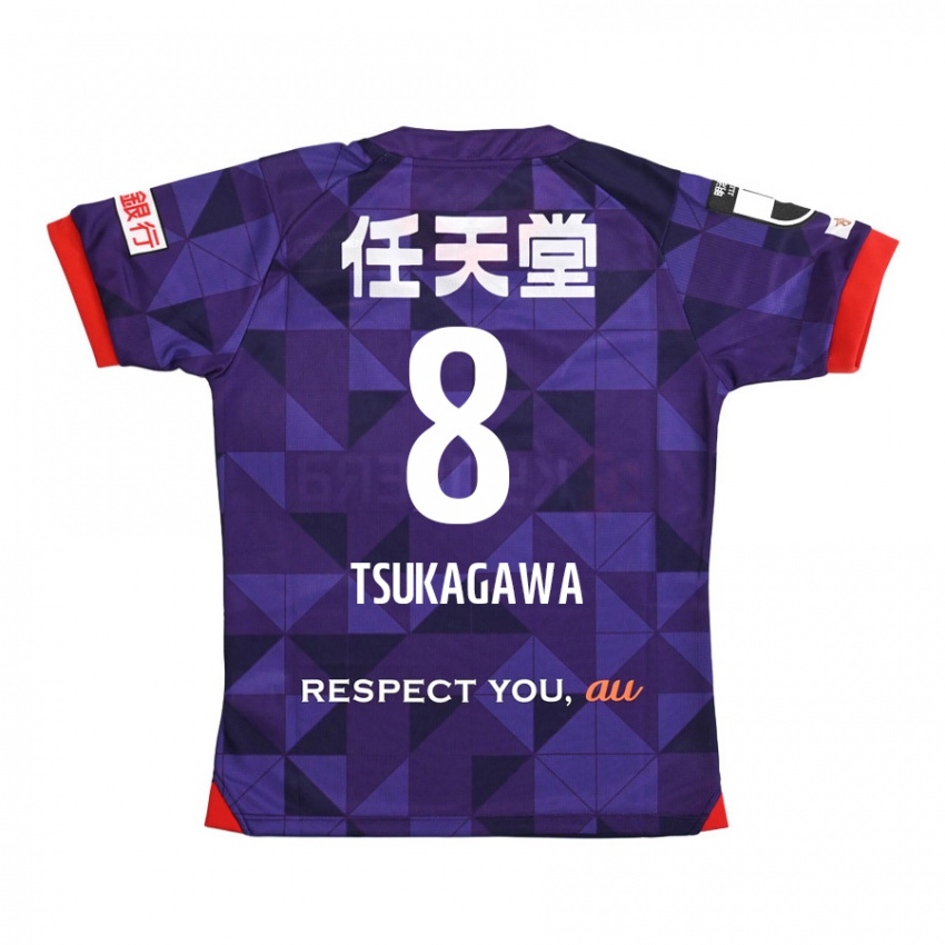 Lapset Koki Tsukagawa #8 Purppura Valkoinen Kotipaita 2024/25 Lyhythihainen Paita T-Paita