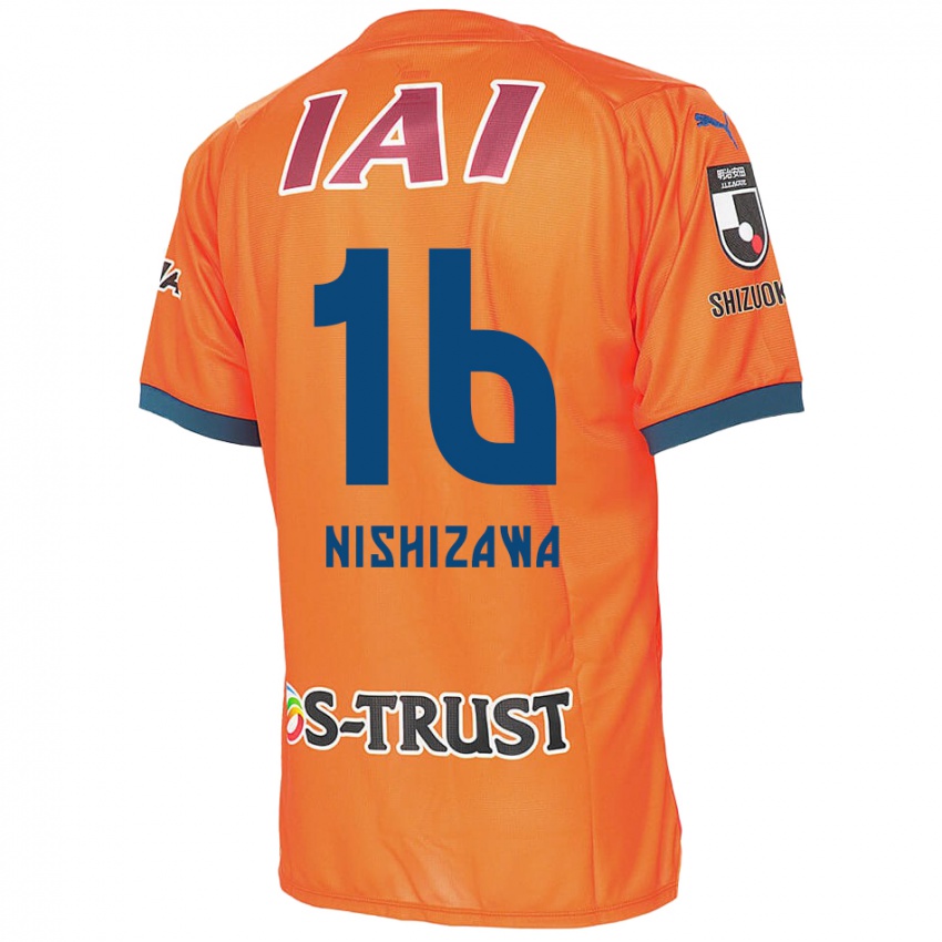 Lapset Kenta Nishizawa #16 Oranssi Sininen Kotipaita 2024/25 Lyhythihainen Paita T-Paita