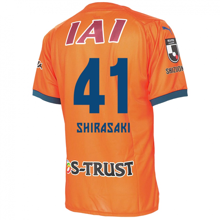 Lapset Ryohei Shirasaki #41 Oranssi Sininen Kotipaita 2024/25 Lyhythihainen Paita T-Paita