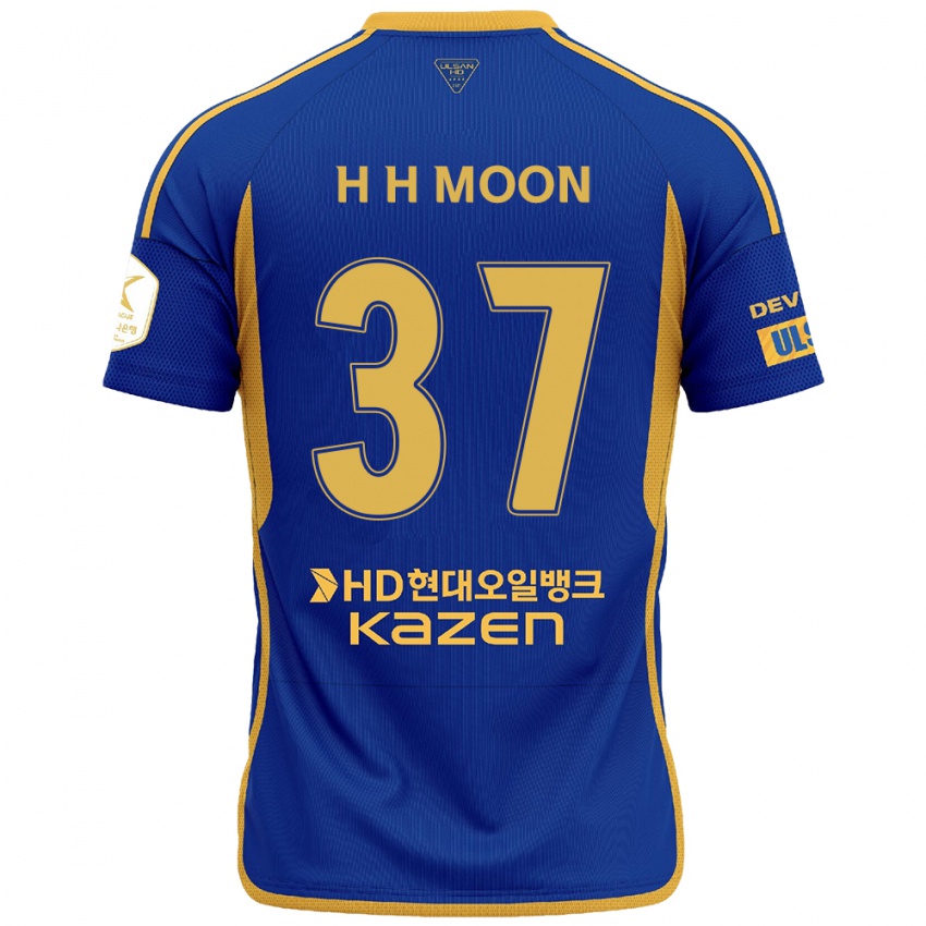 Lapset Hyeon-Ho Moon #37 Sininen Keltainen Kotipaita 2024/25 Lyhythihainen Paita T-Paita