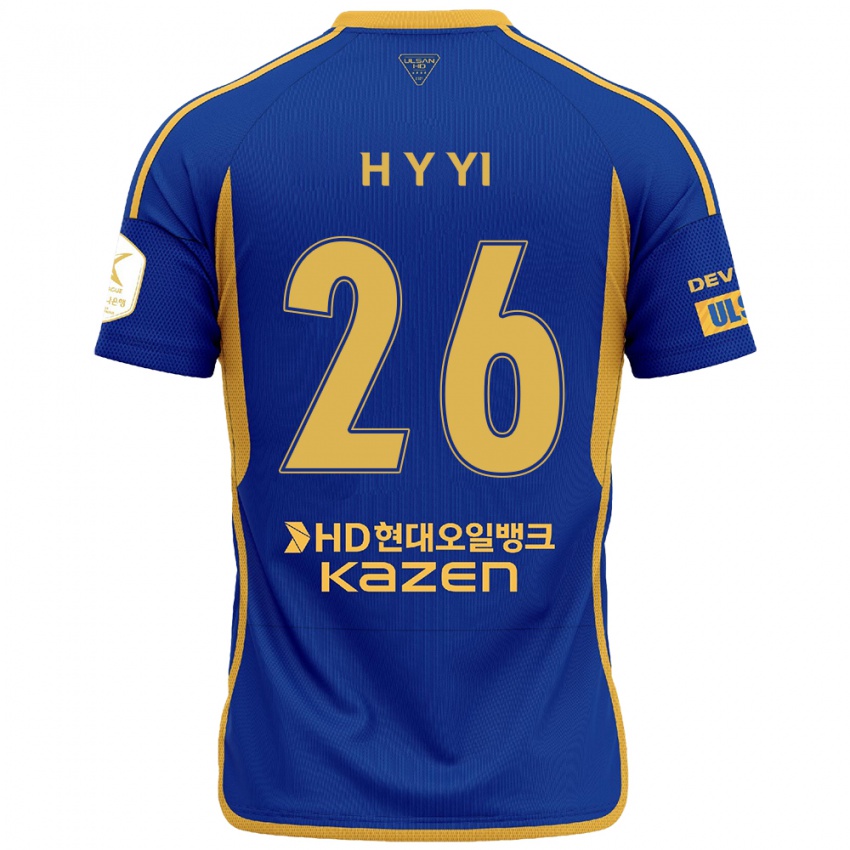 Lapset Yong-Hyeon Yi #26 Sininen Keltainen Kotipaita 2024/25 Lyhythihainen Paita T-Paita