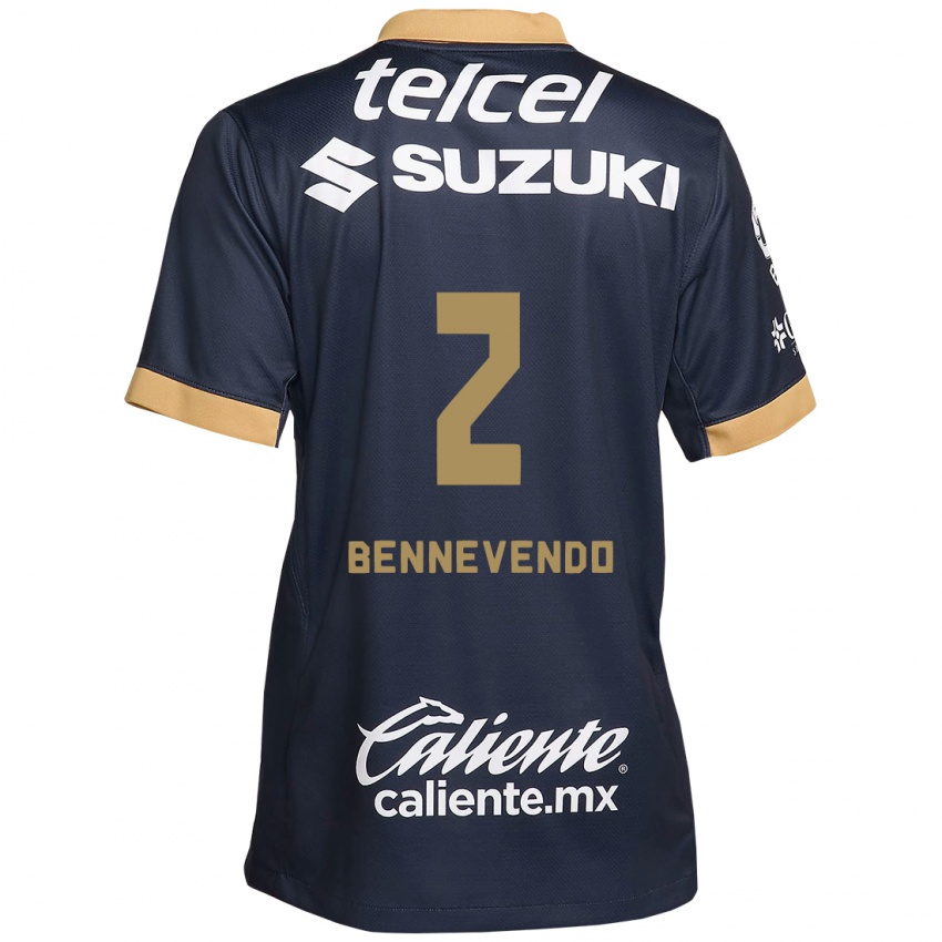 Lapset Pablo Bennevendo #2 Obsidian Gold Valkoinen Vieraspaita 2024/25 Lyhythihainen Paita T-Paita