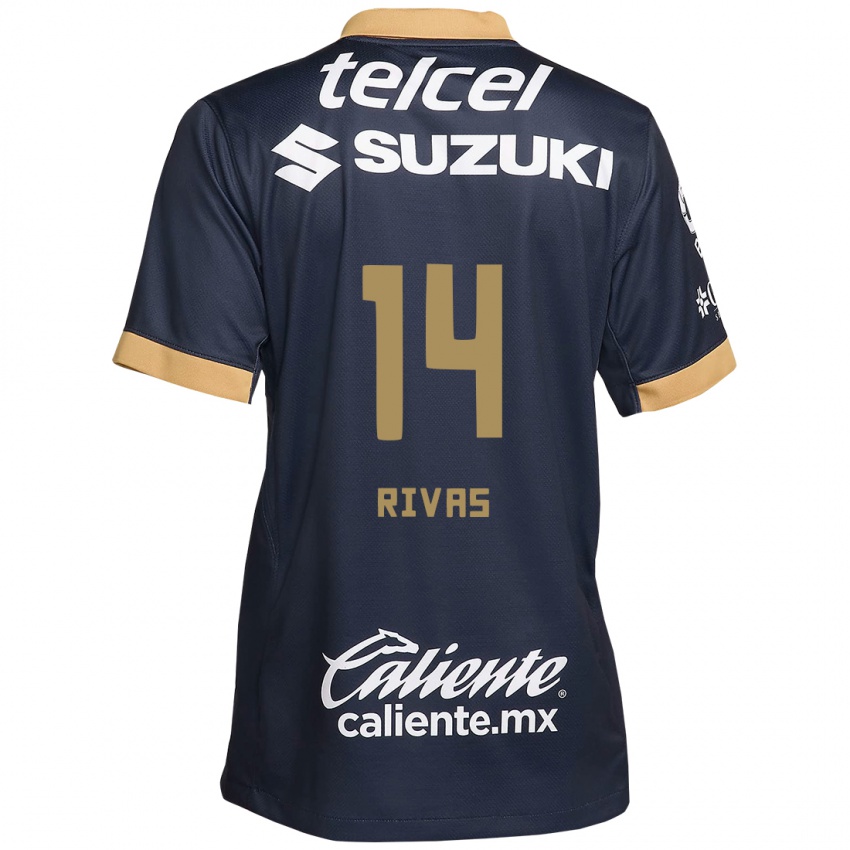 Lapset Jesús Rivas #14 Obsidian Gold Valkoinen Vieraspaita 2024/25 Lyhythihainen Paita T-Paita