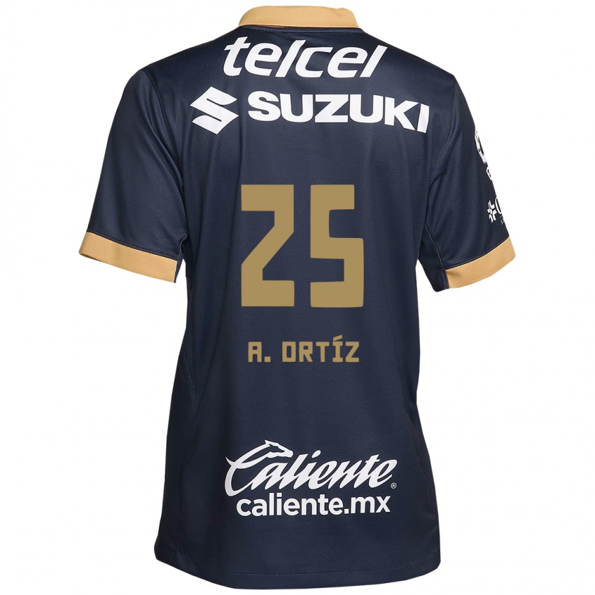 Lapset Arturo Ortiz #25 Obsidian Gold Valkoinen Vieraspaita 2024/25 Lyhythihainen Paita T-Paita