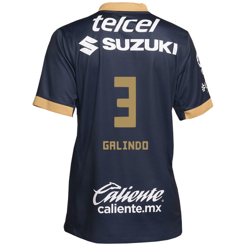 Lapset Ricardo Galindo #3 Obsidian Gold Valkoinen Vieraspaita 2024/25 Lyhythihainen Paita T-Paita